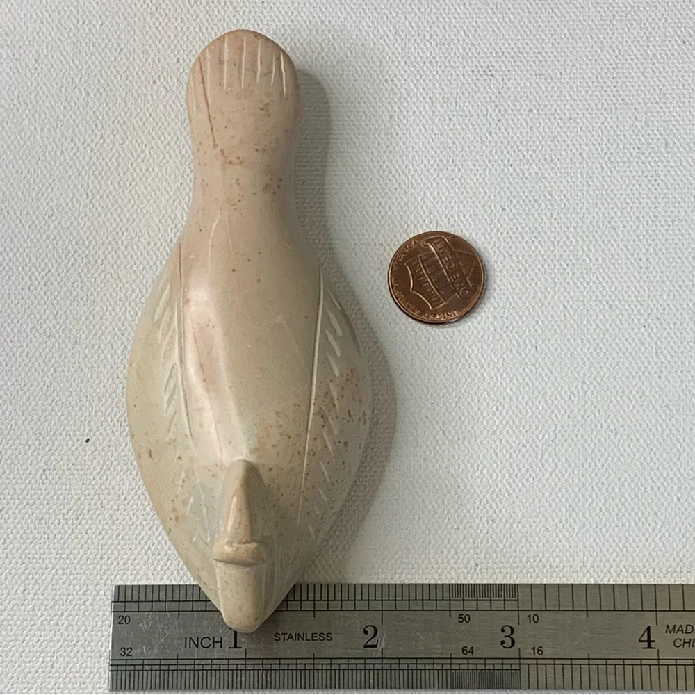 Hand Carved Soapstone Duck Loon Sculpture Stone Stylized Bird Figurine Kenya 4.6